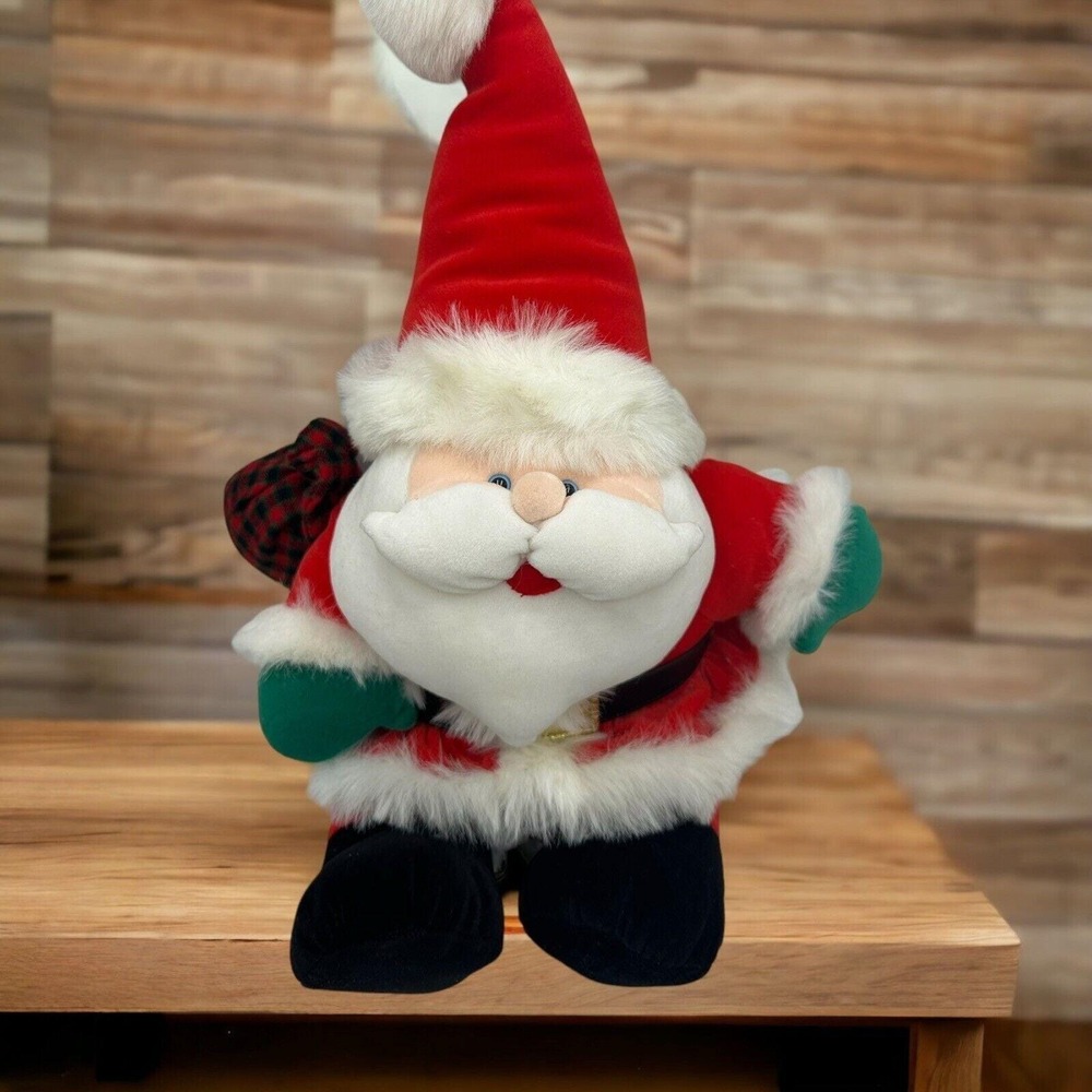 Vtg Santa Claus Plush Stuffed Animal Toy 1996‎ Anco 14" Christmas Core Puffy